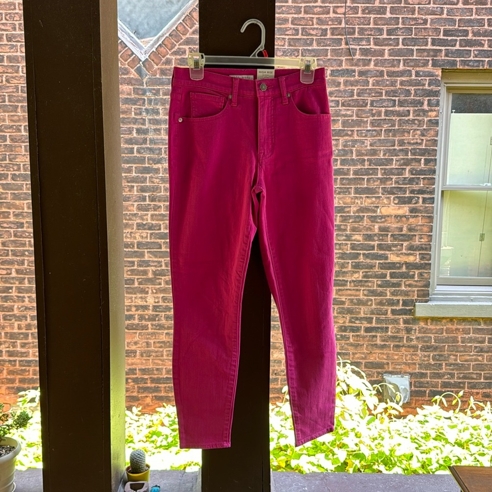 Lucky Brand Bridgette Hot Pink Skinny Jeans, New, High Waist